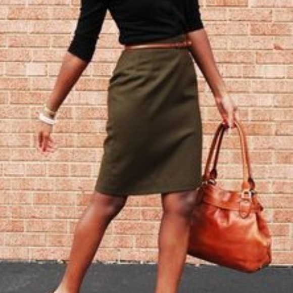 Alex Marie Dresses & Skirts - Alex Marie - Olive Green/Brown Pencil Skirt